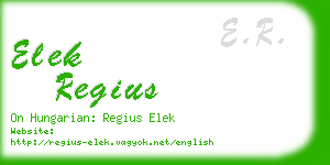 elek regius business card